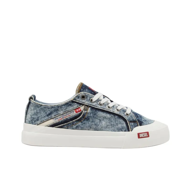 DIESEL S Athos Low Top Canvas Shoes Women's Blue-1
