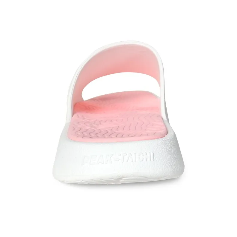 PEAK Tai Ji1.0 Slip Resistant Abrasion Resistant Cushioning Slide Slippers Unisex White Pink-4