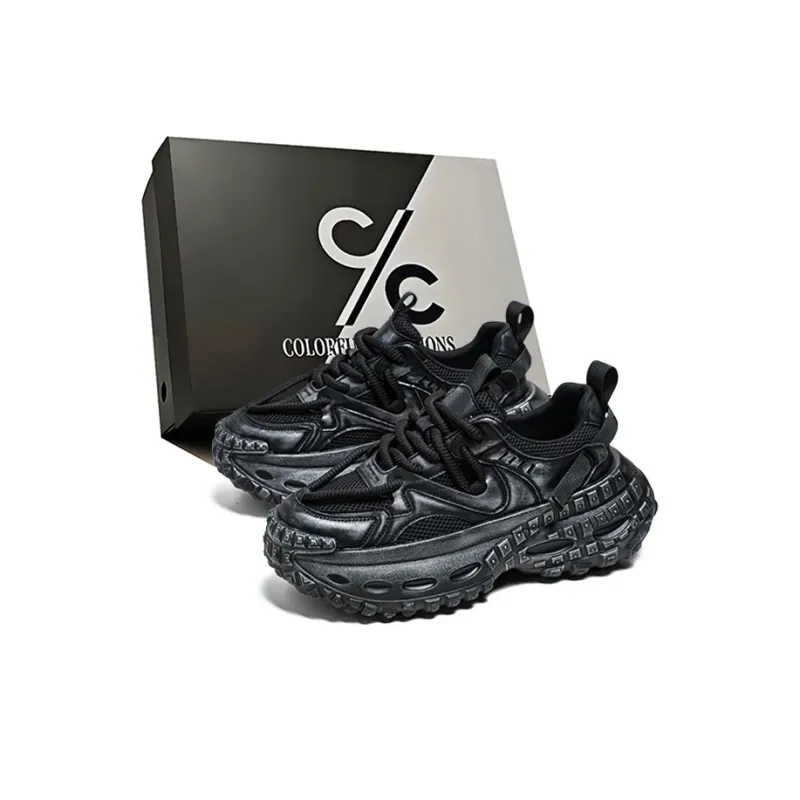 Colorful Creations Cushioning, Slip Resistant, Abrasion Resistant, Height Increasing Low Top Chunky Sneakers Men's-8