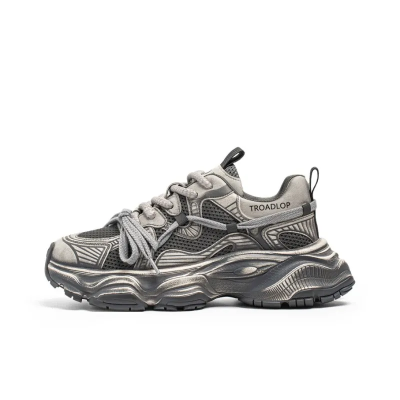 TROADLOP Shock Absorbers Slip Resistant Breathable Low Top Chunky Sneakers Men's-4
