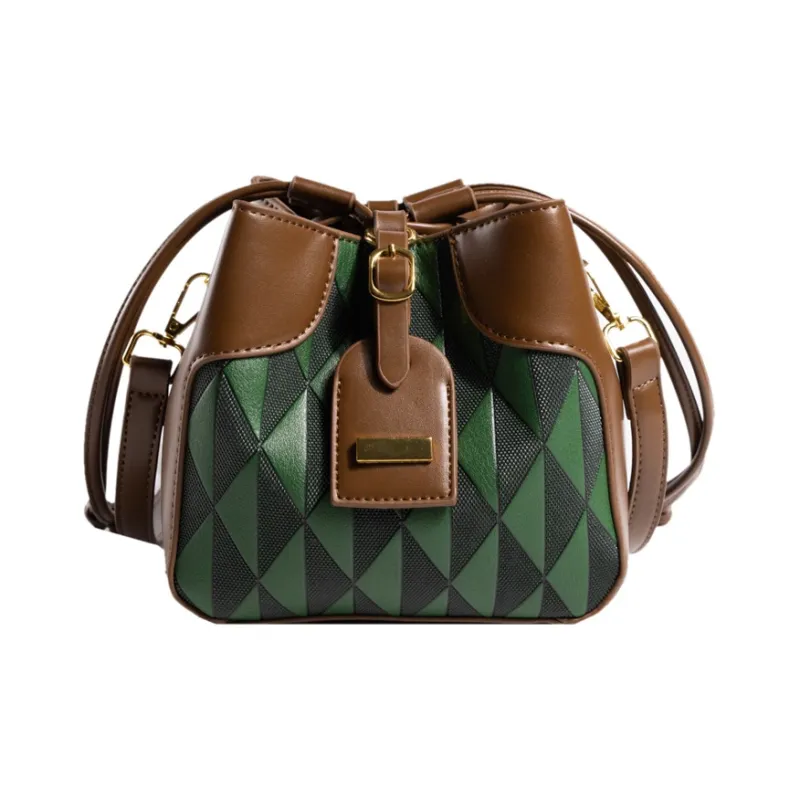 TOUTSEUL YOLO PU Shoulder Bag Women's Coffee/Green-5