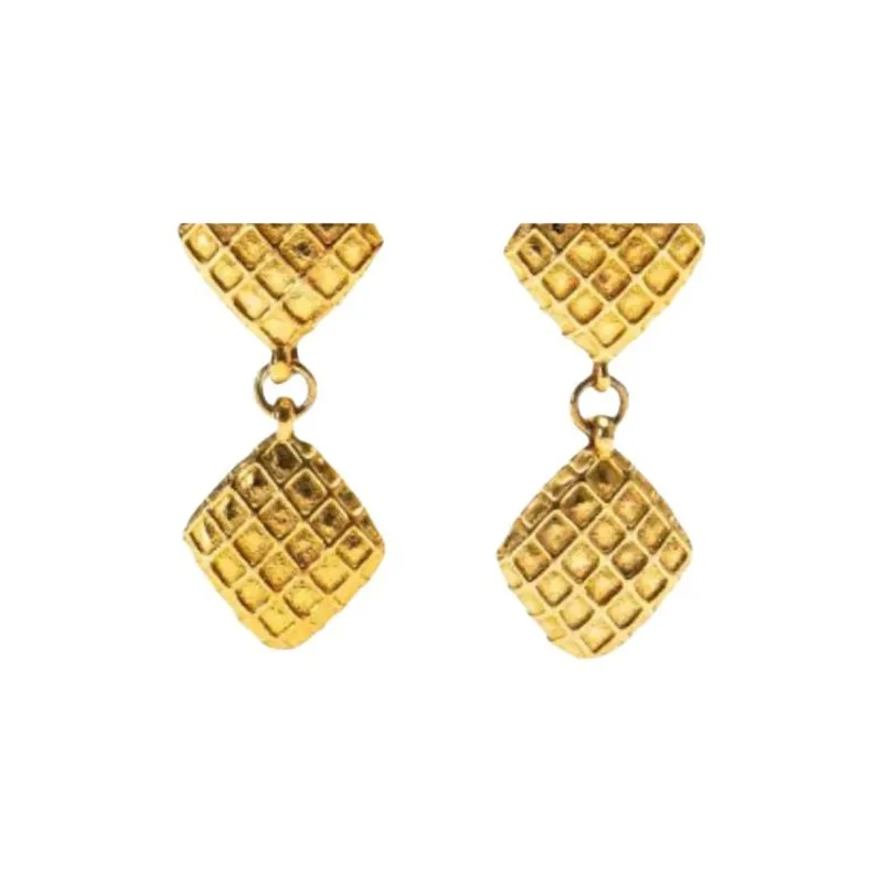 CHANEL Gold Plated Earrings Women's Gold-2