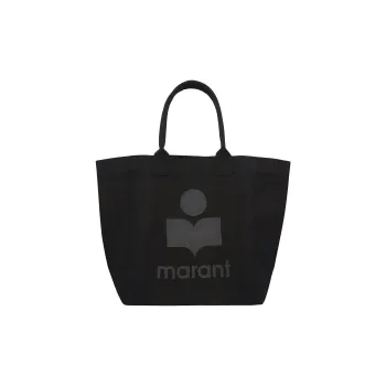 ISABEL MARANT Cotton Canvas Tote Bag, Shopping Bag, Canvas Bag, One Shoulder Handbag Women's Black