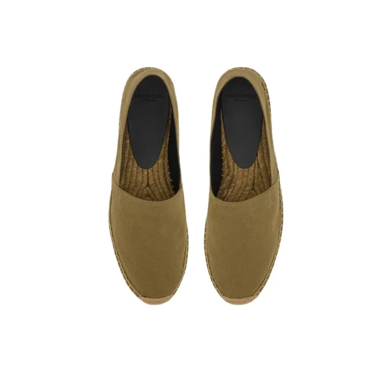 SAINT LAURENT Gabardine Espadrilles Men's Green-3