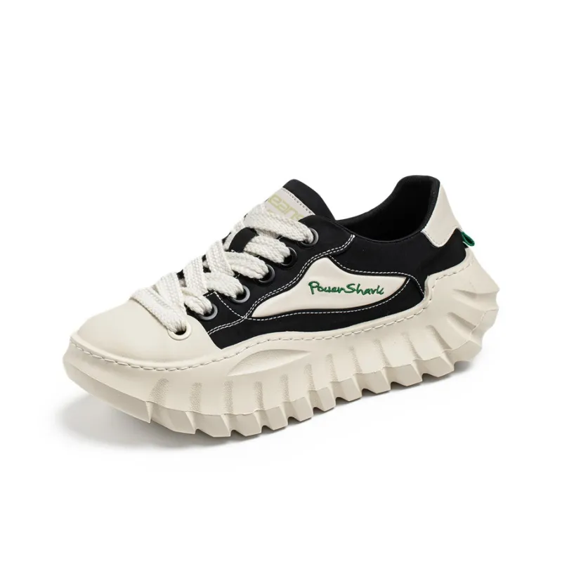 JEANSWEST Shock Absorbers Slip Resistant, Abrasion Resistant, Breathable Low Top Casual Shoes Men's Beige Black-0