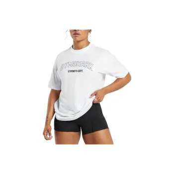 GYMSHARK Drop Shoulder Sleeve T Shirt Women's White