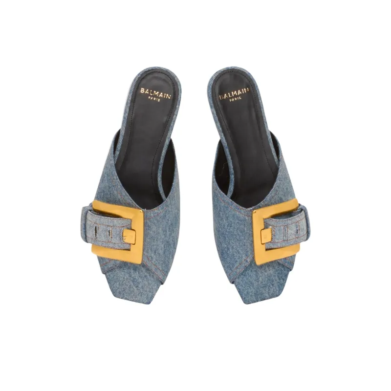 BALMAIN Slide Slippers Women's Blue-3