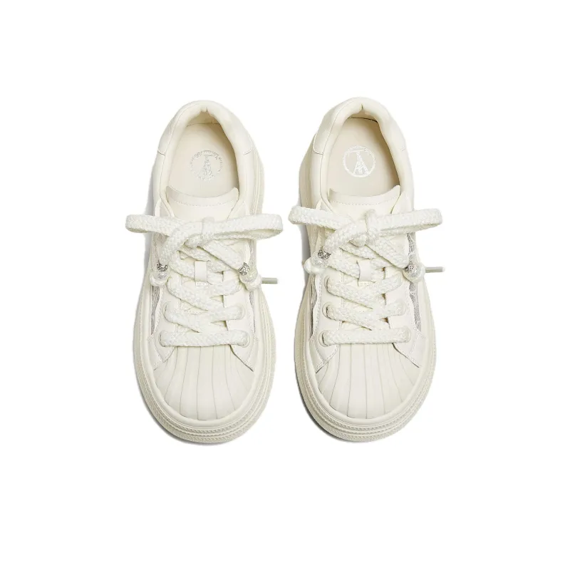 TATA Low Top Skateboard Shoes Women's Ecru-3