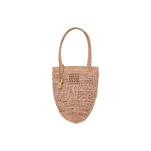 Chloe Raffia Tote Bag, Shopping Bag, Handbag Trumpets Women's Beige