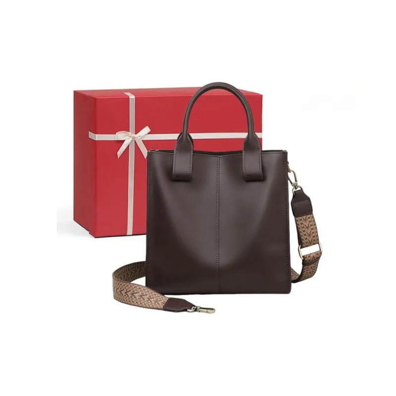 CNNCOO Cow Leather With Synthetic Leather Shoulder Bag, Crossbody Bag, Handbag Women's Coffee/Cloud White-0