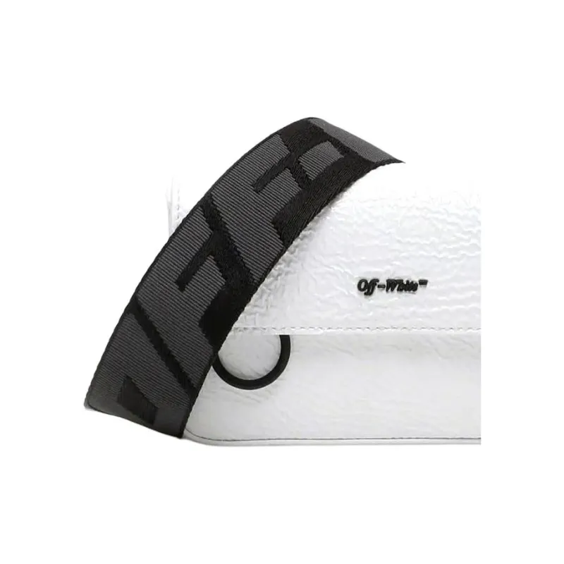 OFF WHITE Leather Shoulder Bag Crossbody Bag Unisex White-4