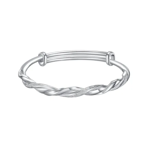 CHOW TAI SENG 990 Fine Silver Bangles Women's