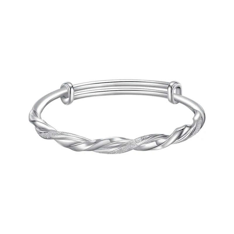 CHOW TAI SENG 990 Fine Silver Bangles Women's-0