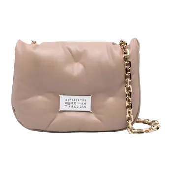 Maison Margiela Glam Slam Lambskin Crossbody Bag, Shoulder Bag Trumpets Women's Beige