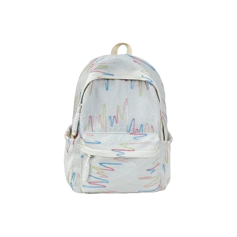 AIBAG Nylon Backpack Unisex White/Black/Yellow/Blue/Pink-0