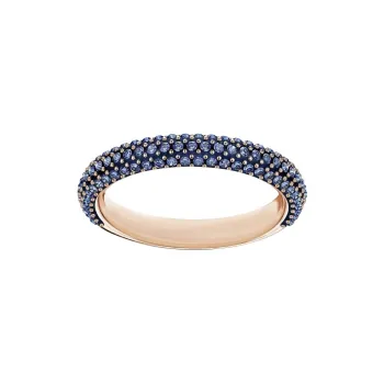 Swarovski Brass, Stones, Rose Gold Plated, Gemstone Rings Women's Blue