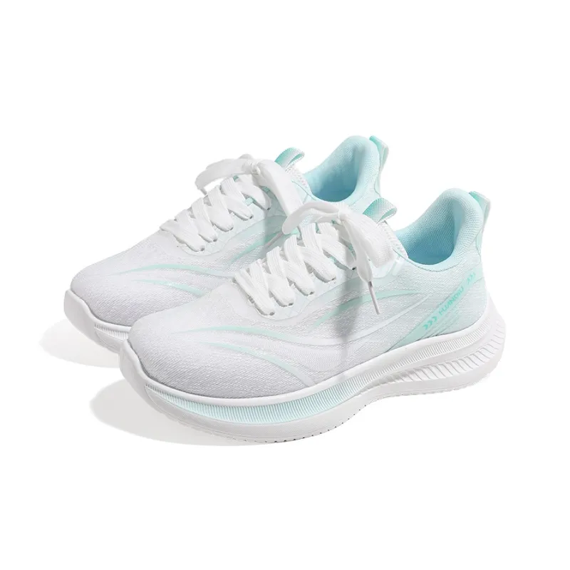 HUANQIU Running Shoes Women's Low Top White Green-2
