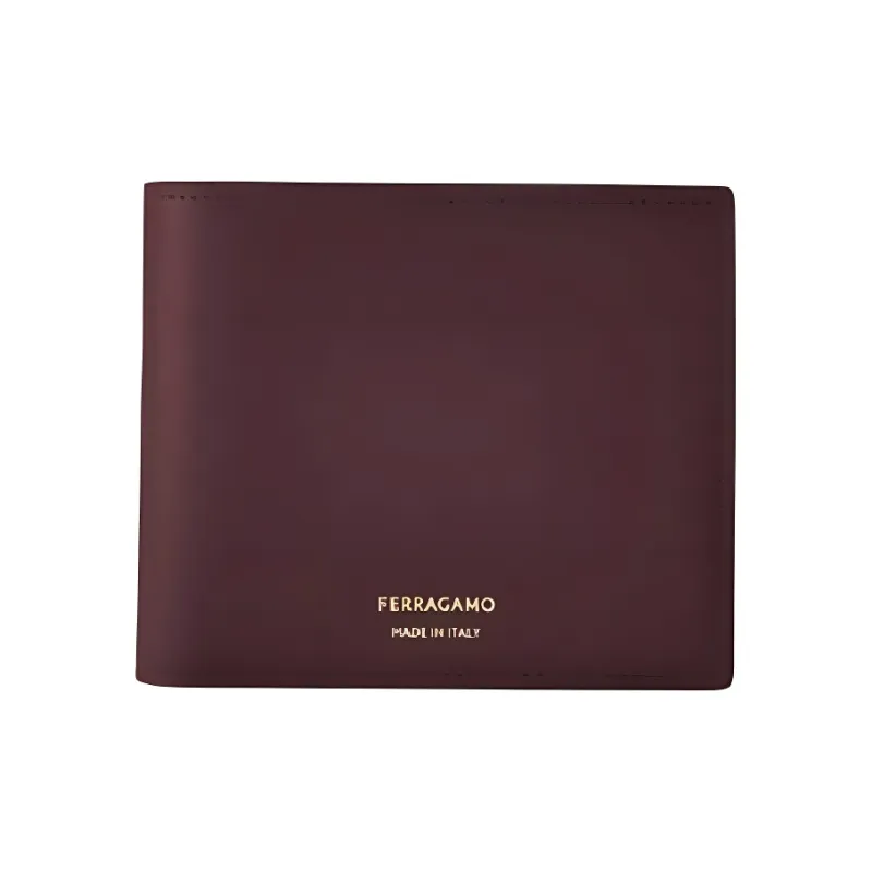 FERRAGAMO Calfskin Wallet Men's Red-0