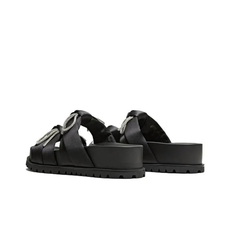BASTO PU Polyurethane Rubber Sole Leather Patchwork Quiet Slide Slippers Women's-3