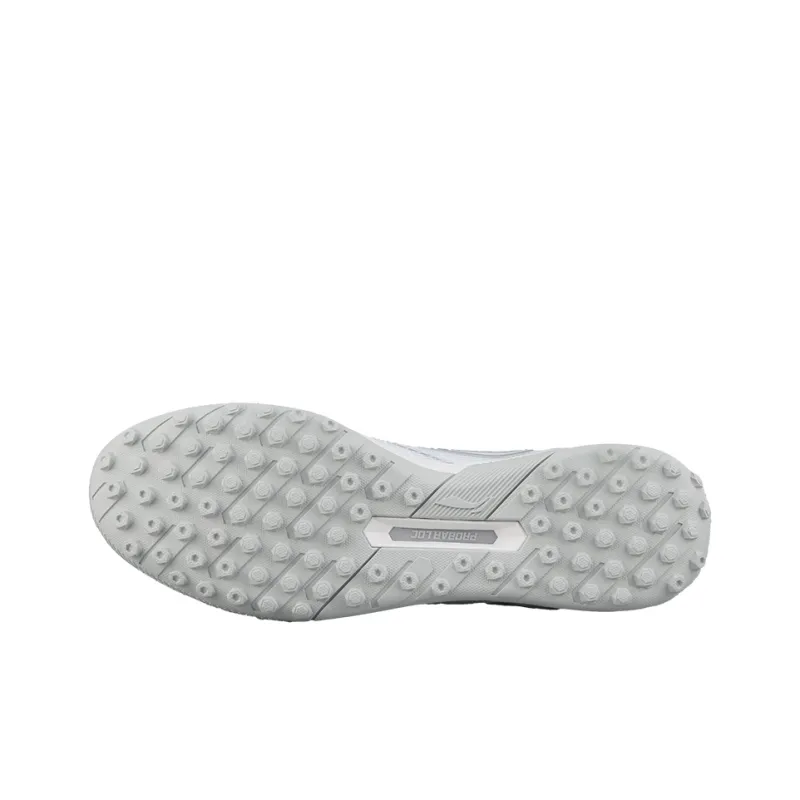 LiNing TF Rubber Broken Studs Artificial Ground Anti Slip Wear Resistant Soccer Shoes Men's White Silver-4