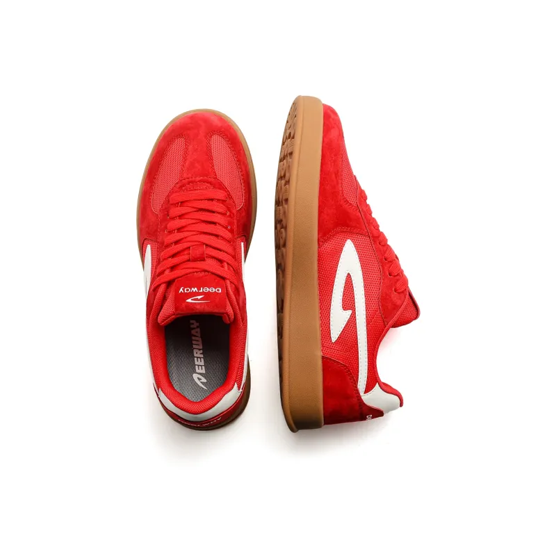 DEERWAY Slip Resistant, Abrasion Resistant, Lightweight Low Top Skateboard Shoes Unisex Red-3