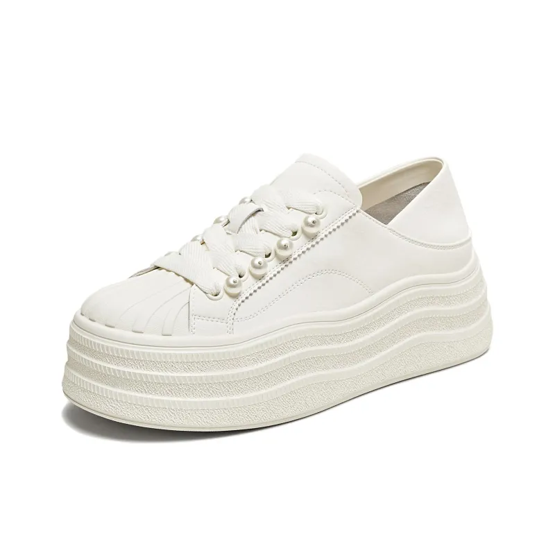 TATA Low Top Skateboard Shoes Women's Ecru-1