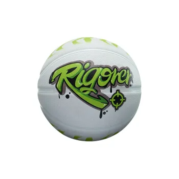 RIGORER Rubber Basketball White Green Size 7 Ball Training Competition Unisex