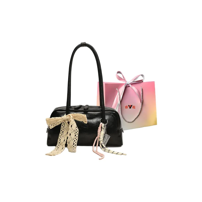 Yalu PU Shoulder Bag Regular Women's Pink/White/Silver/Black/Blue-34