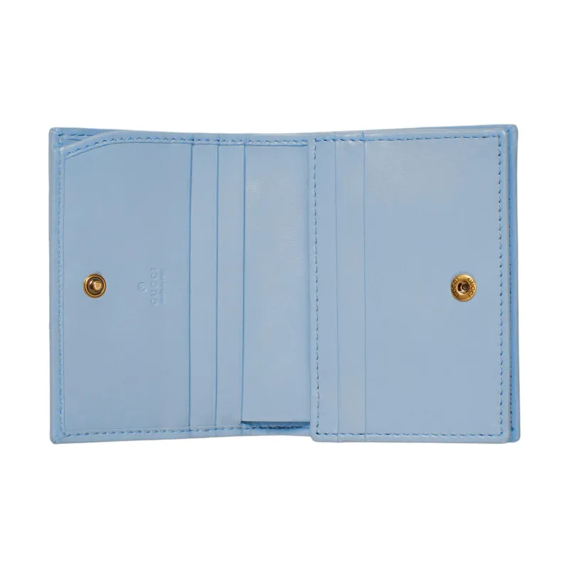 GUCCI Leather Wallet Mini Women's Light Blue-1