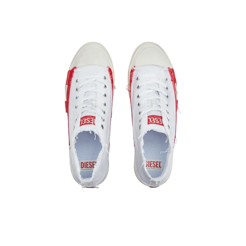 DIESEL S D Verse High Top Canvas Shoes Men's White-6