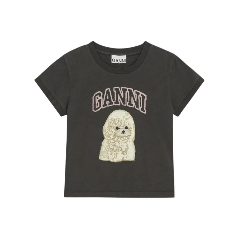 GANNI Logo print T shirt-0
