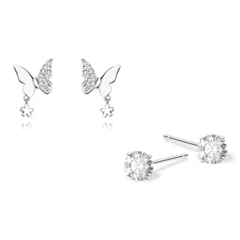 KUMET Sterling Silver Stud Earrings Women's