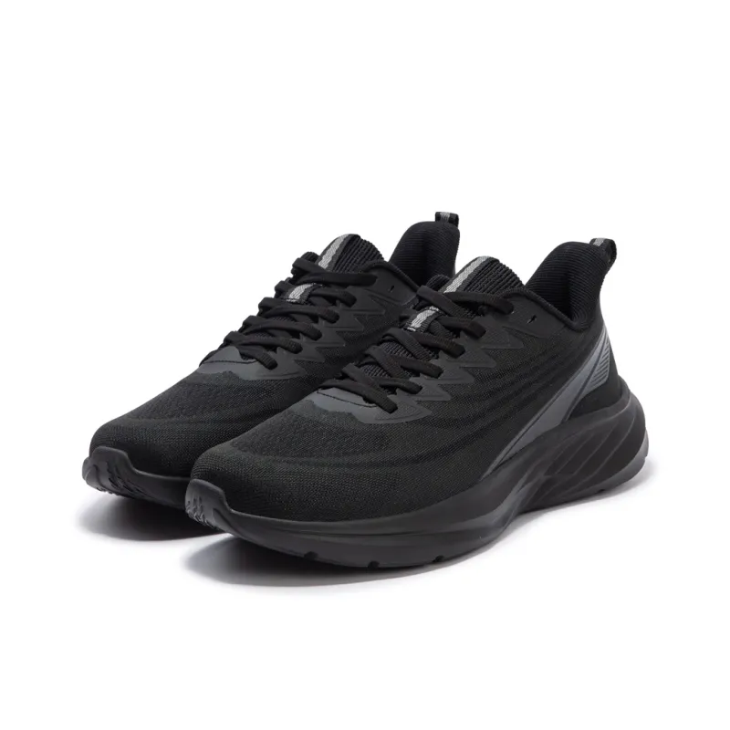 361° Cushioning Wear Resistant Low Top Running Shoes Men's Black-3