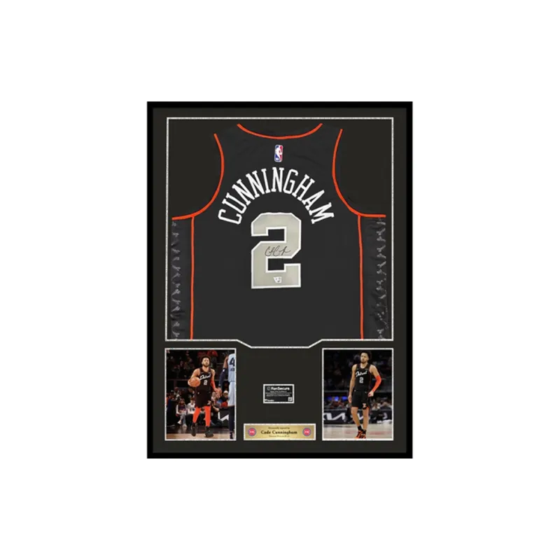 Three For CC Cunningham, Handwritten Signature Basketball Fan Supplies Outer Frame Approx. 78x98cm Black Unisex-0