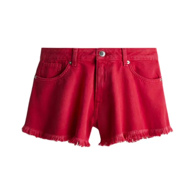 H&M Denim Shorts Women's Red-0