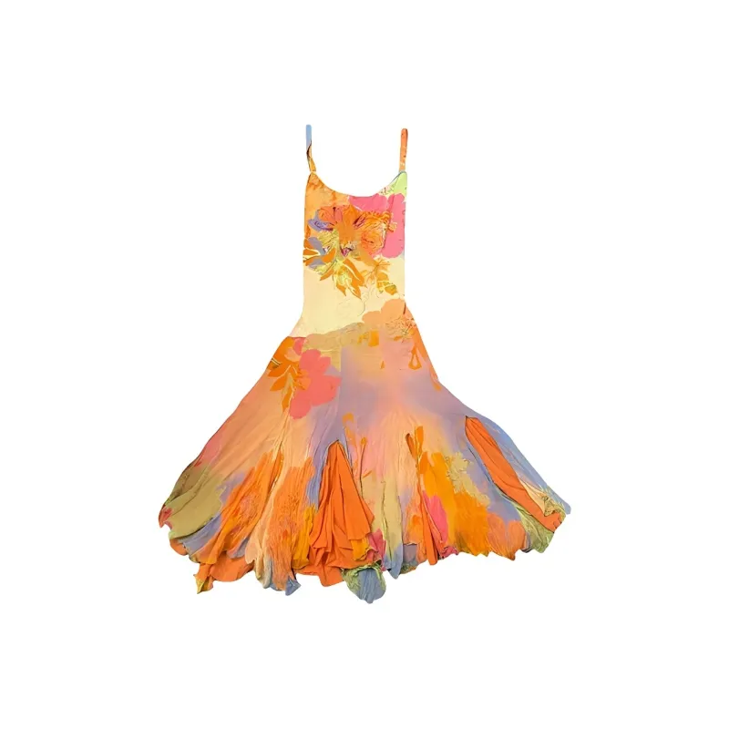 LSVE Slip Dresses Women's Orange Red-1