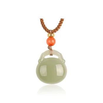 TAMINA Hetian Jade Pendants Pale Greenish White Jade Unisex