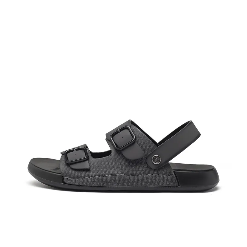 JOSINY Beach Sandals Men Black/Khaki-0