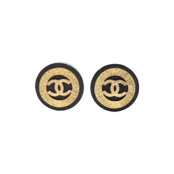 CHANEL 1994 Cc Button Clip on Earrings