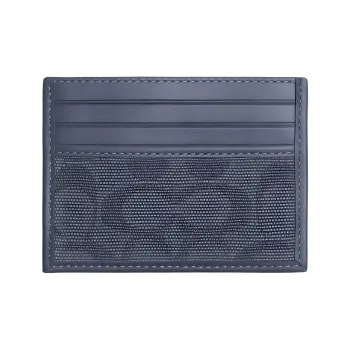 COACH Card Case Canvas Card Holder Mini Men's Dark Blue