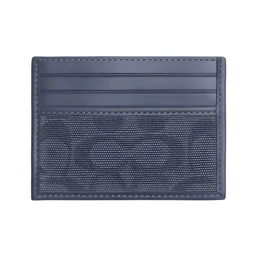 COACH Card Case Canvas With Calfskin Card Holder Mini Men's Dark Blue