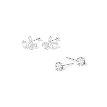 KUMET Sterling Silver Stud Earrings Women's