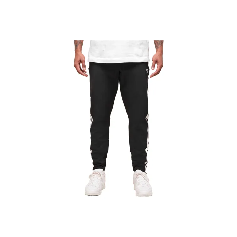 GYMSHARK Retro Side Stripe Joggers Sports Pants Men's Black-0