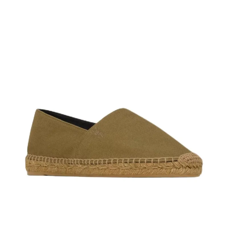 SAINT LAURENT Gabardine Espadrilles Men's Green-2