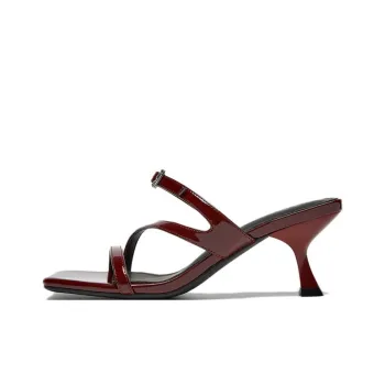 BASTO Leather Patchwork Slide Slippers Women's
