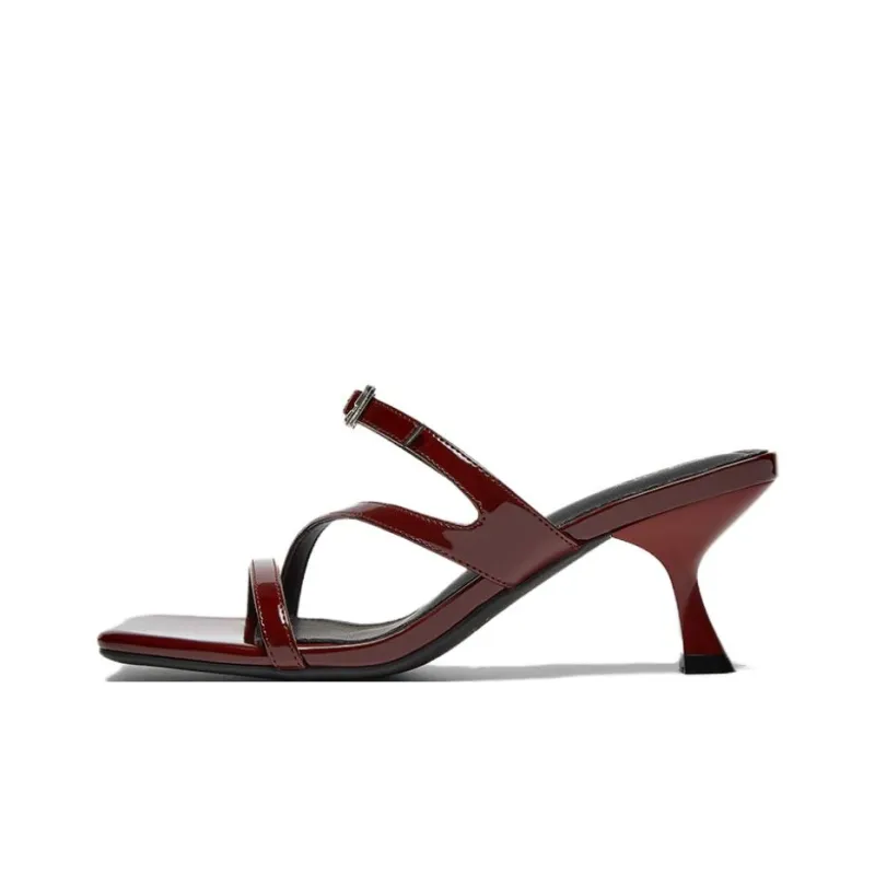 BASTO Leather Patchwork Slide Slippers Women's-8