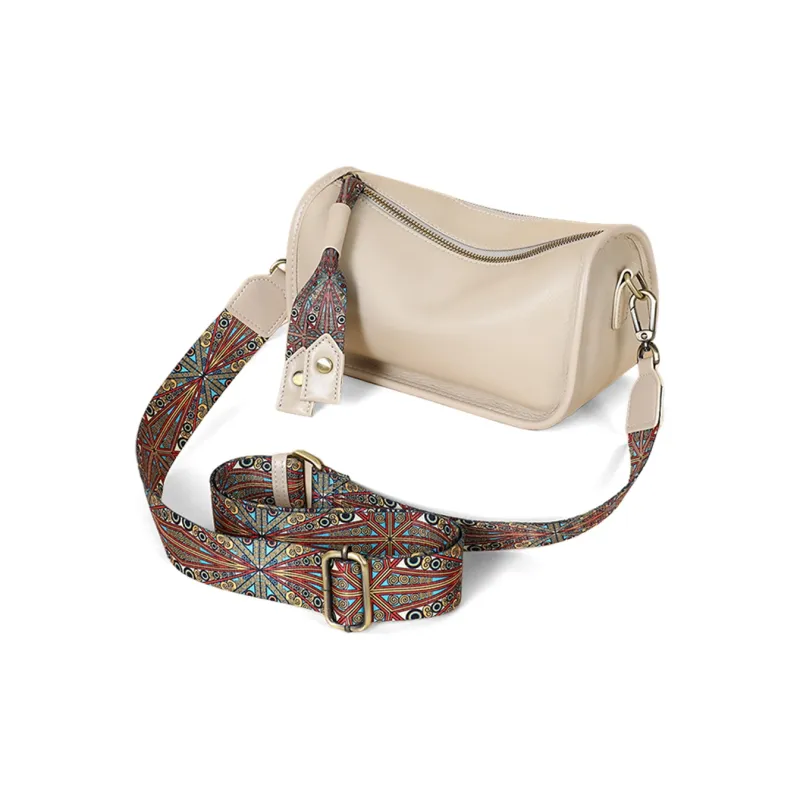 COMELY Cow Leather Dumpling Bag, Shoulder Bag, Crossbody Bag Women's White-3