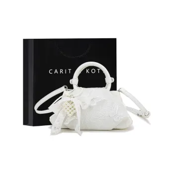 Carit&Koty PU Handbag Women's White Embroidery