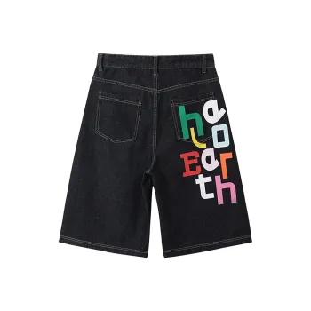 T IRA Denim Shorts Unisex Dark Blue All Over Print
