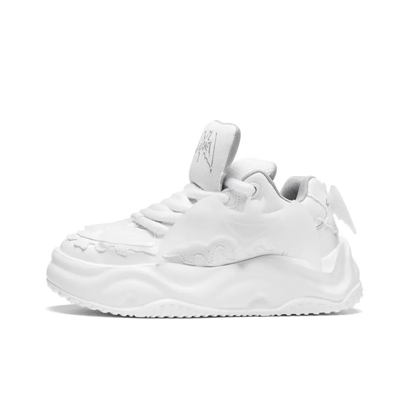 K 61 Cushioning, Wear Resistant Low Top Skateboard Shoes Unisex White-0
